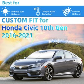 Windshield Sunshade Compatible with Honda Civic 10th Gen 2016 2017-2019 2020 2021 Accessories Sun Shade Visor Shield Protector
