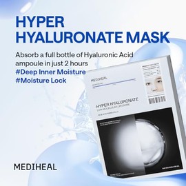 Mascarilla de gel de hidratación profunda con ácido hialurónico Hyper Hyaluronate, 10 unidades, para pieles con piel sensible, hidratación concentrada