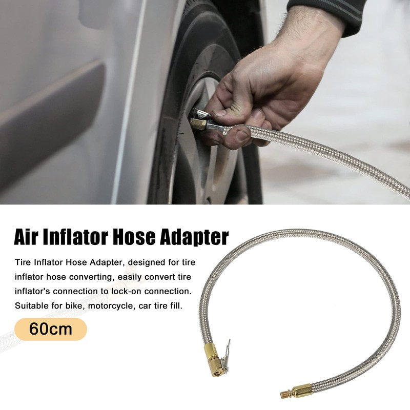 X AUTOHAUX 60cm 24" Car Tire Air Inflator Hose Adapter