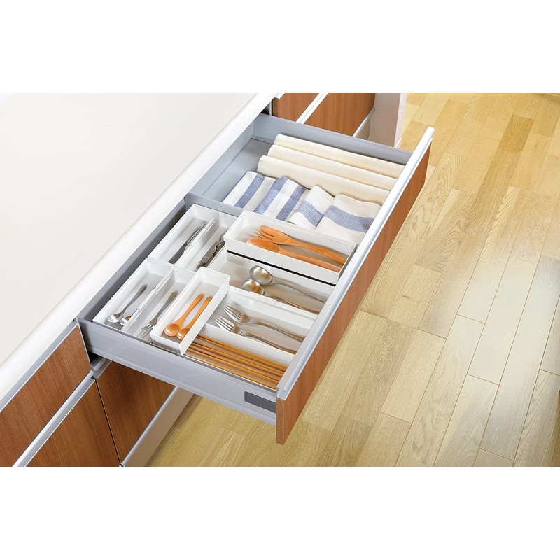 Richell Totono N Cutlery Pocket for Drawers, Regular Size, White