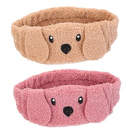 Mikinona 2pcs Adorable Puppy Hairband Face Washing Headband for Women Girls Makeup Random Color