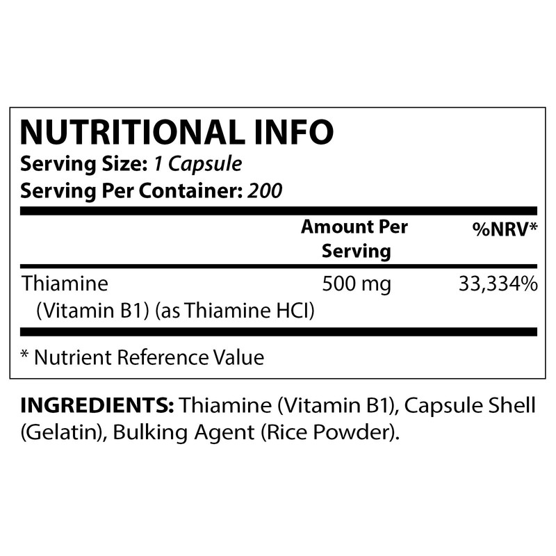 Vitamatic Vitamin B1 500mg as Thiamin - Helps Maintain a