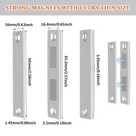 Mooshy Door Magnet, 6Pack Double Magnetic Door Catch Ultra Thin Cupboard Door Magnets with 24 Nails and 1 Screwdriver Door Magnets for Wardrobe Closet Cupboard Furniture Door Closing