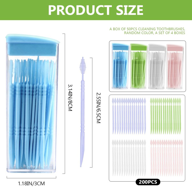 UPIQNG Plastic Toothpicks Disposable Interproximal Brush Sturdy Double-Ended Dental Pick