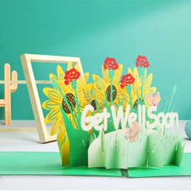 Kesote 3D Get Well Pop Up Card, Greeting Card for Patient Pop Up Sympathy Card with Envelope
