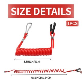 FDCGAS Motor Stop Switch Rope - 1 Piece Emergency Stop Switch Quickstop for Outboard Motor Flame Puncture Safety Stop Switch Safety Rope Compatible with All Series Motoboot