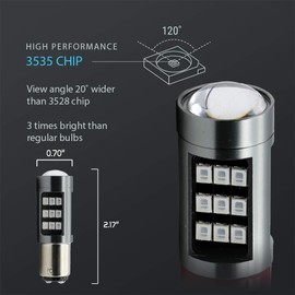 Syneticusa 1157 Red LED Stop Brake Flash Strobe Rear Alert Safety Warning 33-LED Light Bulbs