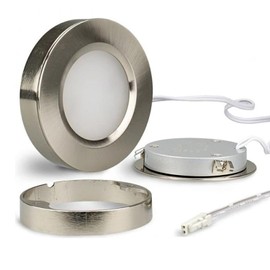 IsoLED Sys-Slim LED Recessed and Under-Unit Light, Silver, 3 W, 12 V/DC, Warm White