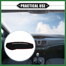 Motoforti Dashboard Cover Compatible for Hyundai Sonata 2006-2008, Non-Slip Polyester Black Red Dash Cover Mat Dash Board Protector Cover Long-Lasting