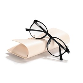 FONHCOO Blue Light Blocking Glasses Women Men Computer Eyeglasses,TR90 Fashion Round Transparent Anti Blue Light Glasses with Anti Eyestrain & UV Glare for Gaming & Reading (Shiny Black)