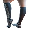 Xpandasox F15205-911 Womens Zebra-Solid Knee High Black Socks, Size 9-11