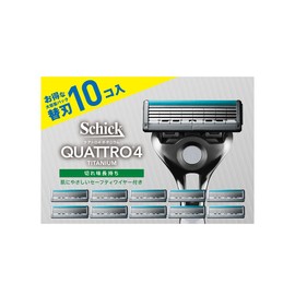 Schick(シック) Quattro 4 Titanium Replacement Blades (10 Pieces) for Shaving Razor 【Amazon.co.jp Exclusive】