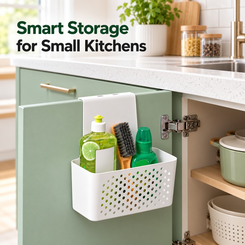 Over Cabinet Door Organizer for Kitchen Storage – Space-Saving Hanging