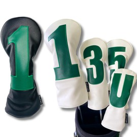 Headcover, Golf, Stylish, Cool, Big Number Headcover, Prevents Counting Mistakes, Waterproof, Premium PU Material, Effectively Protects Heads, Hybrid (Black, UT)