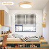 Led Ceiling Light Flush Mount: 12 Inch 24W Wood Bedroom