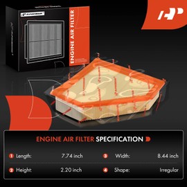 A-Premium 2-PC Engine Air Filter Compatible with Ford Focus 2008-2011, L4 2.0L, Flexible Panel, Replace# CA10488, 8S4Z-9601A