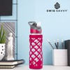 Swig Savvy Sports Leakproof Wide Mouth Glass Water Bottle with