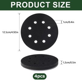 Pack of 4 Polishing Pads, Sanding Pad, 125 mm, Velcro Set, Polishing Pads for Random Orbital Sander, Sponge Interface Pad, Polishing Attachment, Angle Grinder, Accessories for Drill, Impact Resistant