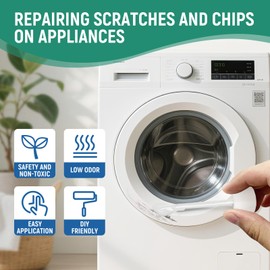 Appliance Touch Up Paint White Appliance Paint Enamel High-Gloss White Touch Up Paint Pen Scratch Repair for Appliances Refrigerators Metal Surfaces Dishwasher Dryer Microwave Washers 1.5oz