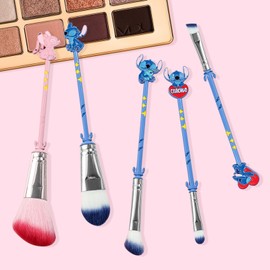 WeChip Stitch Makeup Brushes Set Collection, Stitch Stuff, Stitch Gifts for Girls Women - 5pcs Blue