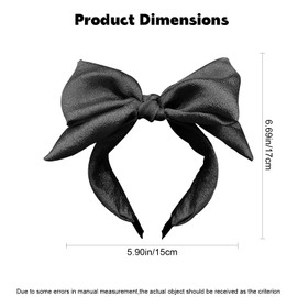 AEGYPIUS Bow Headbands for Women Large Knotted Bow Headbands for Women Hair Hoop Women Knotted Wide Turban Headbands Big Bow Knot Headband Hair Band Bows Hair Accessories for Women and Girls (Black)
