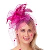 FELIZHOUSE Fascinators for Women Tea Party Hat Birdcage Veil Feather