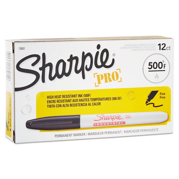 Sharpie 13601 Industrial Permanent Marker Fine Point Black Dozen