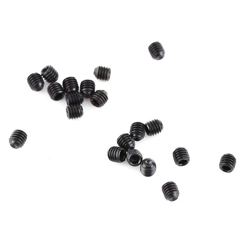 Fdit 200pcs M3 Black Carbon Steel Socket Cup Point Grub