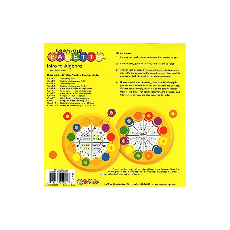 Learning Palette Kindergarten Math Intro to Algebra Concepts