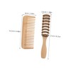 Baluue Hair Care Essential 2pc Bamboo Detangler Combs Wide Tooth