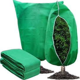 Liaszyuk 3 Packs Plant Covers Freeze Protection 47.3" X 70.9" Large Frost Cloth Blankets for Outdoor Plants with Zipper Drawstring for Cold Frost Freeze Sun Protection Bird Insect Prevention