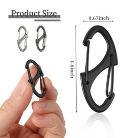 30Pcs Zipper Clips Anti Theft, Anti Theft Zipper Locks for Backpacks, Purse & Handbag Zippers Security, S Carabiner Clip, Mini Carabiner Clips, Black, Grey & Silver