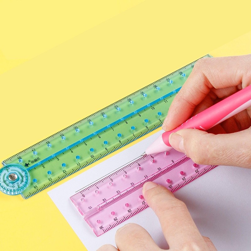 2 PCS Folding Ruler, 30cm Foldable Ruler Clear Ruler 15cm