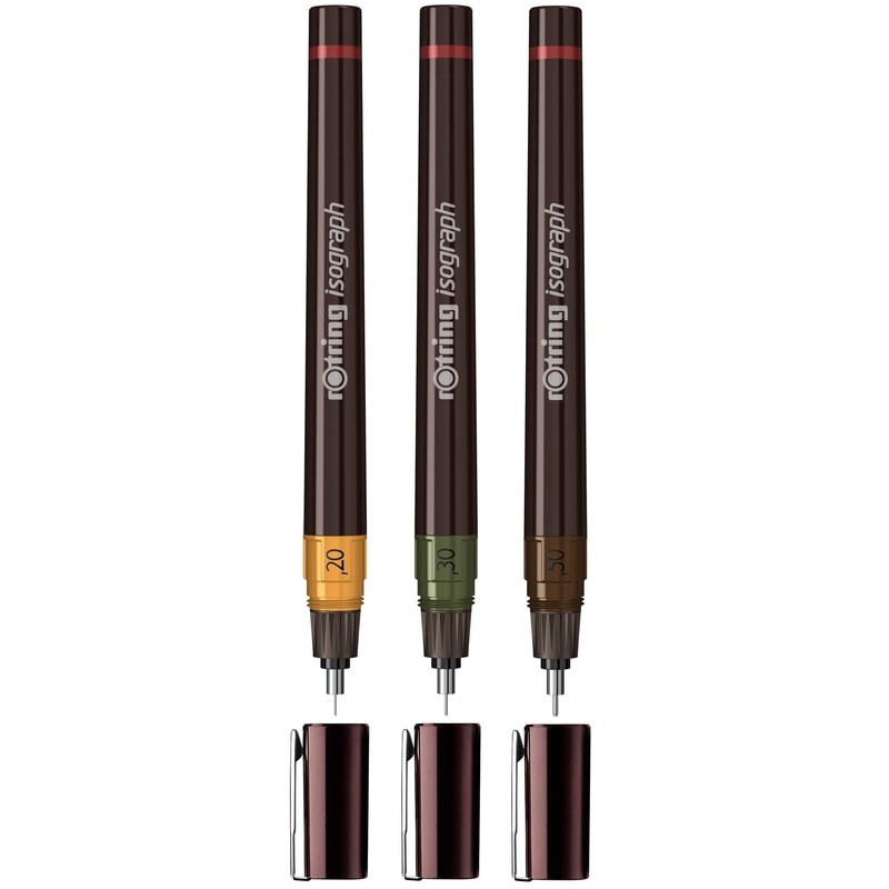 rOtring Isograph Junior Set 3x Technical Pens | 0.20mm, 0.30mm,