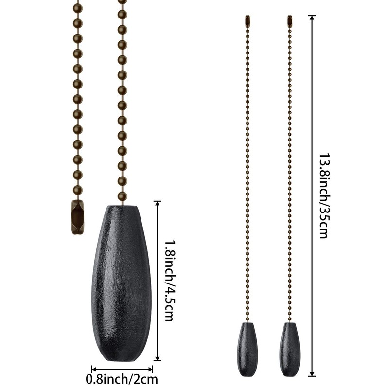 8 Pieces Ceiling Fan Pull Chains Extender Wooden Pendant Pull