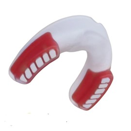 Lovelin Mouth Guard for Braces for Sports Football, Boxing, Baseball, Lacrosse - Heat-Resistant Upper & Lower Dental Guards, No-Softening, mouthguard Comfort Fit Youth/Adult (White-red)