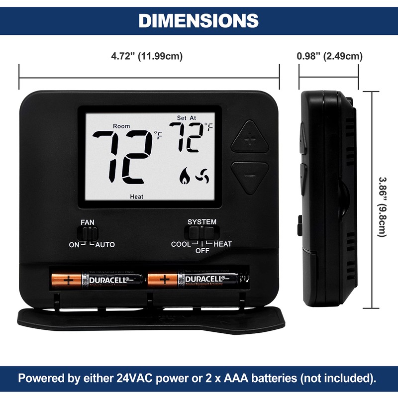 ELECTECK Non-Programmable Digital Thermostat for Home, up to 1 Heat/1