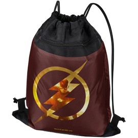 LOGOVISION The Flash TV Series Flash In Logo Drawstring Backpack Sports Bag Sackpack 17" x 13", Perfect for Gym, Yoga or Practice