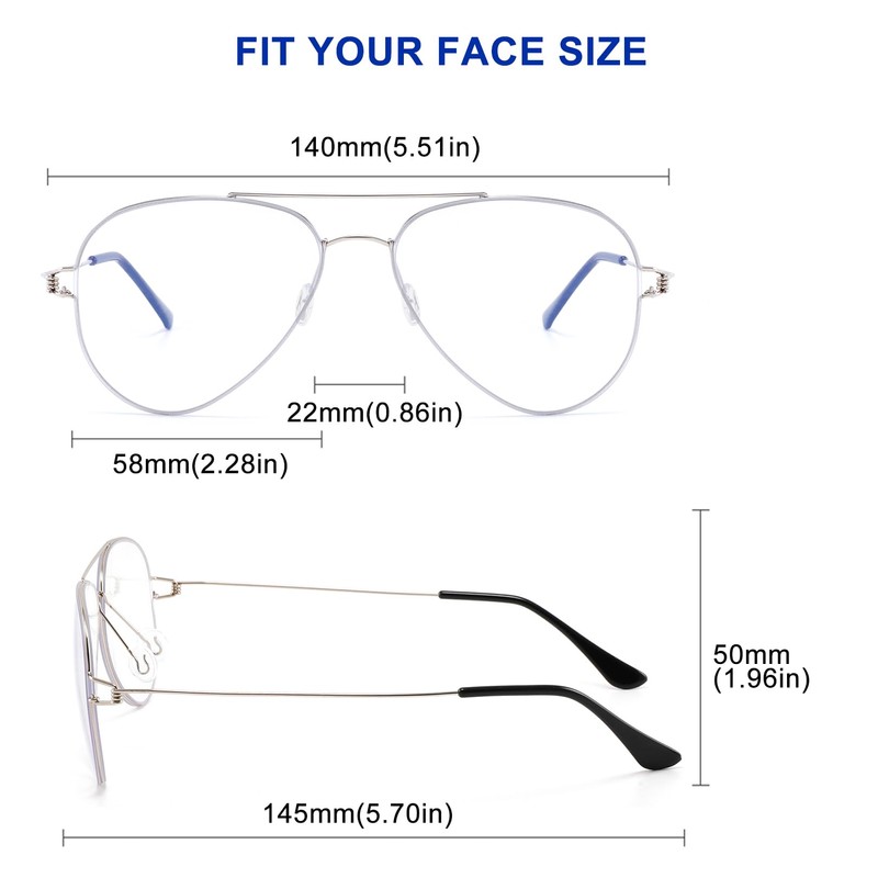 +3.5 Oversized Bifocal Reading Glasses for Women Men - Aviator