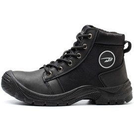 ORISTACO Work Safety Boots Steel Toe Puncture-resistant Industrial Construction Sneaker, ZS009 Black 39