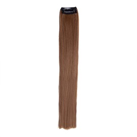 Stasia Street 24-Inch Straight Clip-On Strands Korean Synthetic Breatheable Hair Extensions for Women Natural Looking Instant Style, Volume & Length - TRADITIONAL BROWN