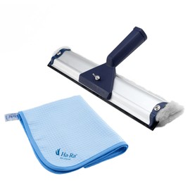 Ha-Ra Fenster-Putz-Set I Fensterwischer Standard 32 cm I "Hammer" Microfaser-Tuch in 50 x 67 cm I Fenster Reinigungsset I Fenster-Wischer & Microfaser-Putztuch I Fensterputz-Zubehör