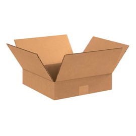 Aviditi 11113 Flat Corrugated Cardboard Box 11" L x 11" W x 3" H, Kraft, For Shipping, Packing and Moving (Pack of 25)