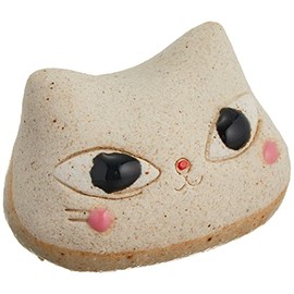 光陽 Pottery 箸置ki White Approximately/3 X/2 cm Handcrafted Face Cat 箸置ki 23488