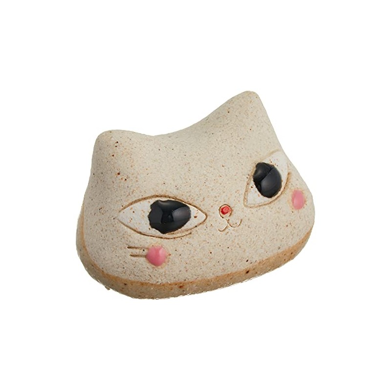 光陽 Pottery 箸置ki White Approximately/3 X/2 cm Handcrafted Face Cat