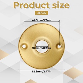 2 Pack Door Knob Cover Plate, Door Lock Replacement Parts, Round Gold Doors Lock Plate, Polished Brass Vintage Backplates Replacement for Interior Doors, Gold
