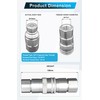 1/2" NPT Flat Face Hydraulic Quick Connect Couplers/Couplings Set w/Dust