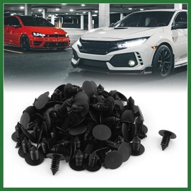 Motoforti 100pcs 8mm Plastic Fastener Rivet Clips Bumper Shield Retainer Auto Body Clips Long-Lasting