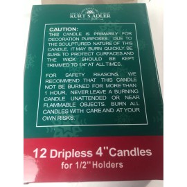 Kurt Adler 12 RED 1/2" Angel Chimes DRIPLESS 4" Short Candles 4 vintage holders Kurt Adler
