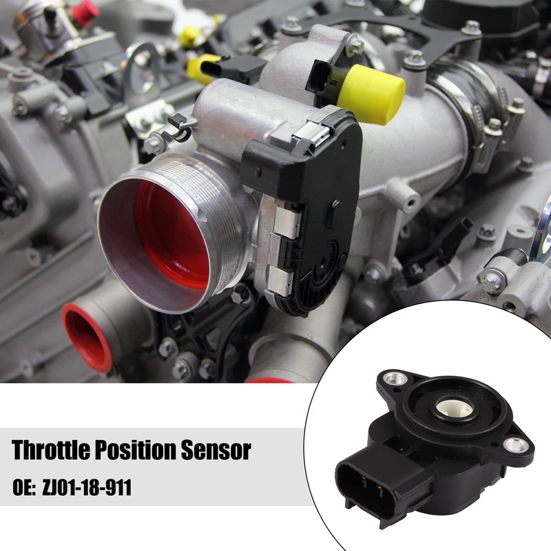 X AUTOHAUX Black Car Throttle Position Sensor Replacement ZJ01-18-911 for